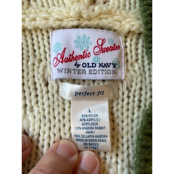Vintage Style Old Navy Knit Hoodie Sweater L Cottagecore Campcore Streetwear - Picture 7 of 12